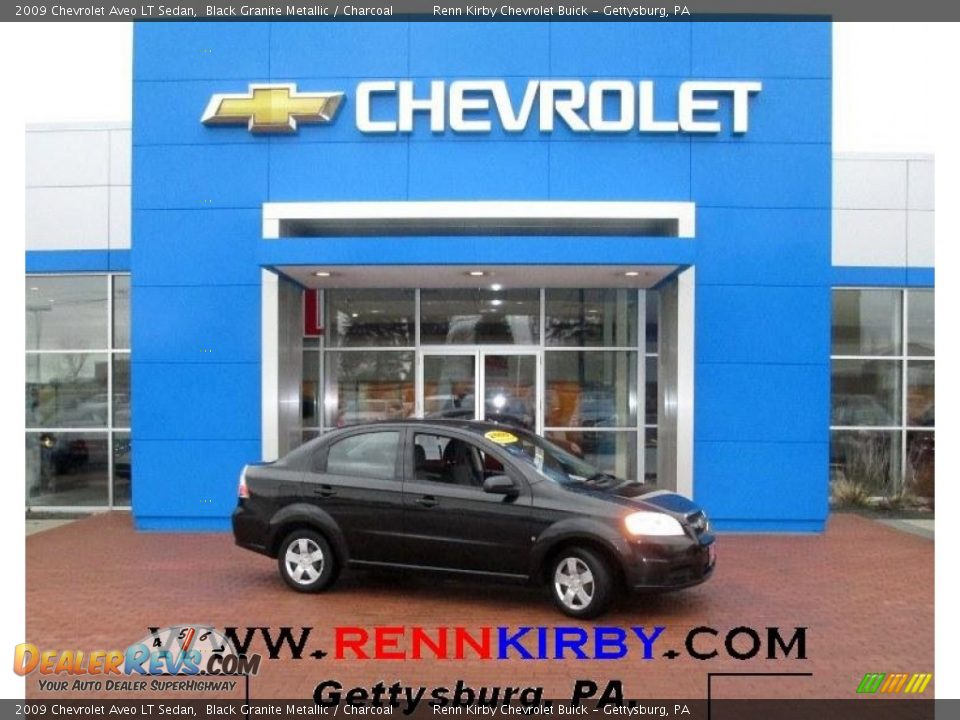 2009 Chevrolet Aveo LT Sedan Black Granite Metallic / Charcoal Photo #1