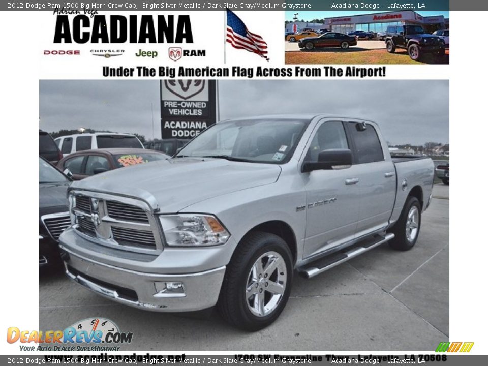 2012 Dodge Ram 1500 Big Horn Crew Cab Bright Silver Metallic / Dark Slate Gray/Medium Graystone Photo #1