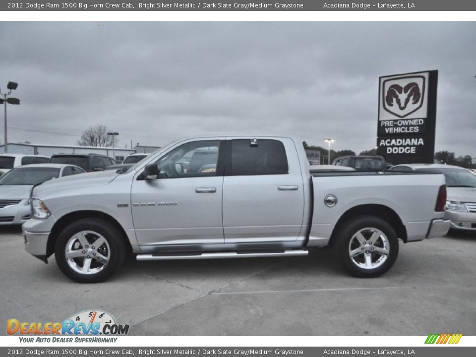 2012 Dodge Ram 1500 Big Horn Crew Cab Bright Silver Metallic / Dark Slate Gray/Medium Graystone Photo #2