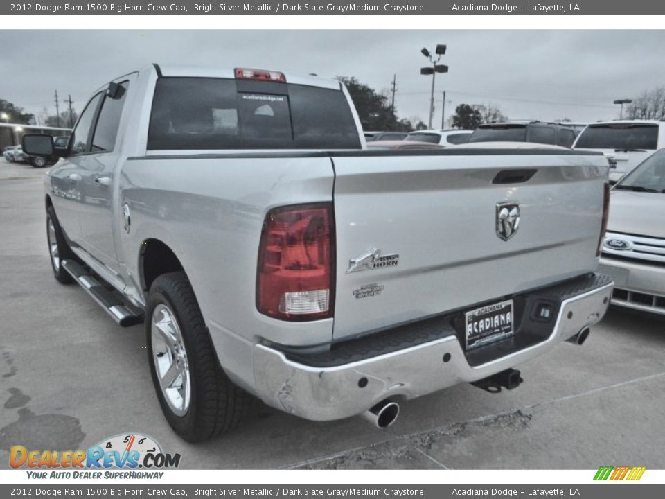 2012 Dodge Ram 1500 Big Horn Crew Cab Bright Silver Metallic / Dark Slate Gray/Medium Graystone Photo #3