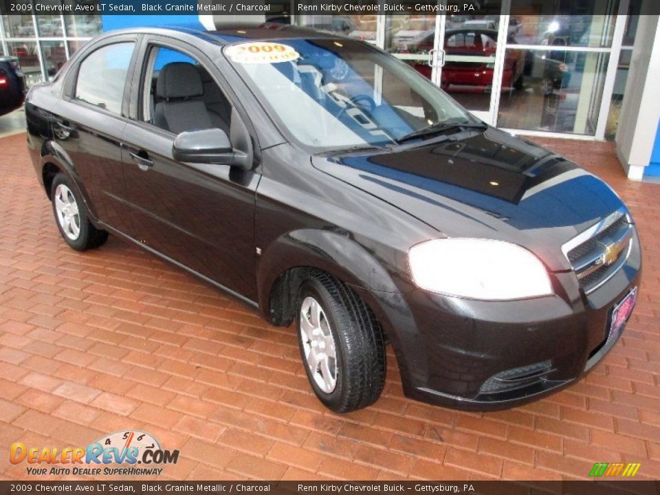 2009 Chevrolet Aveo LT Sedan Black Granite Metallic / Charcoal Photo #12