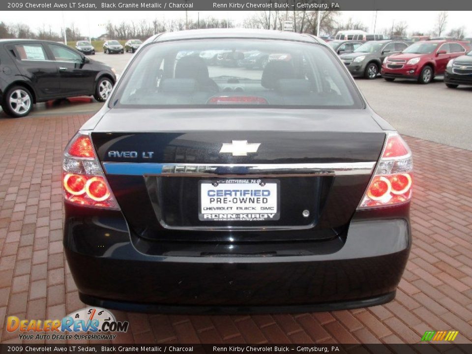 2009 Chevrolet Aveo LT Sedan Black Granite Metallic / Charcoal Photo #14