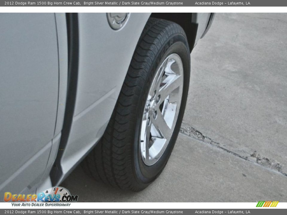 2012 Dodge Ram 1500 Big Horn Crew Cab Bright Silver Metallic / Dark Slate Gray/Medium Graystone Photo #15