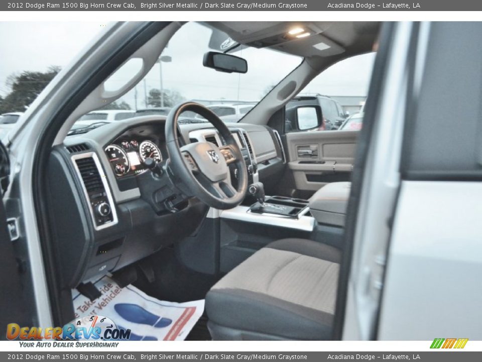 2012 Dodge Ram 1500 Big Horn Crew Cab Bright Silver Metallic / Dark Slate Gray/Medium Graystone Photo #18