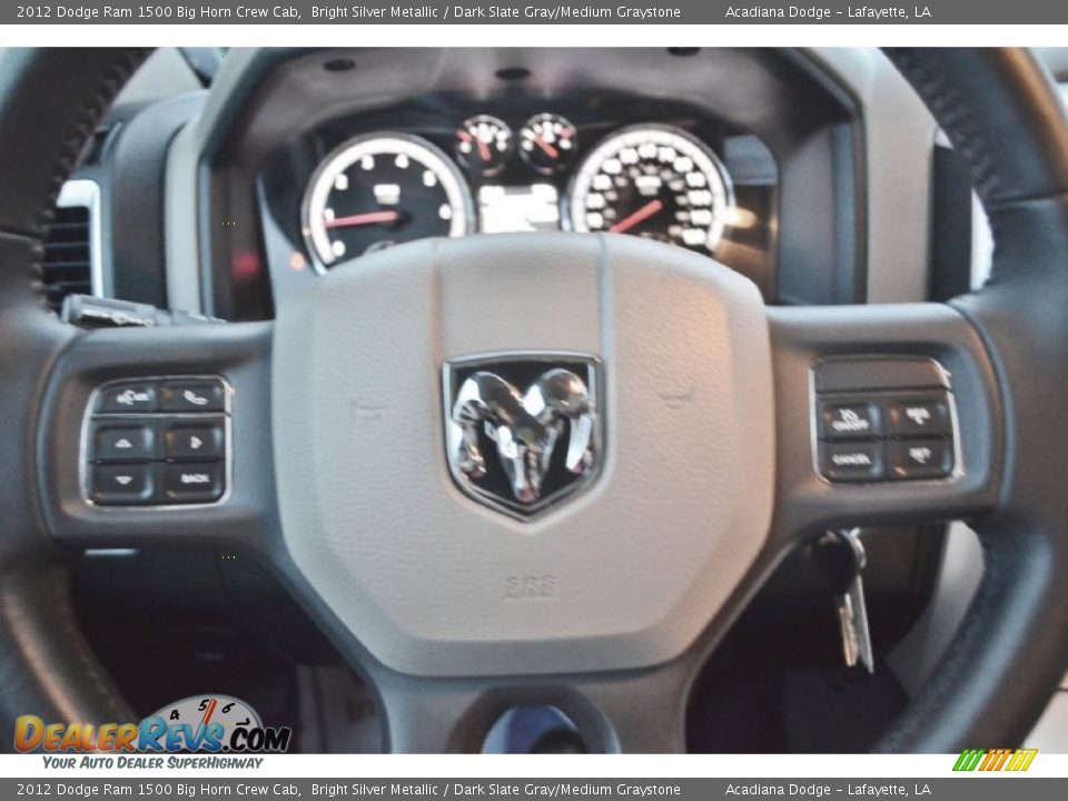 2012 Dodge Ram 1500 Big Horn Crew Cab Bright Silver Metallic / Dark Slate Gray/Medium Graystone Photo #21