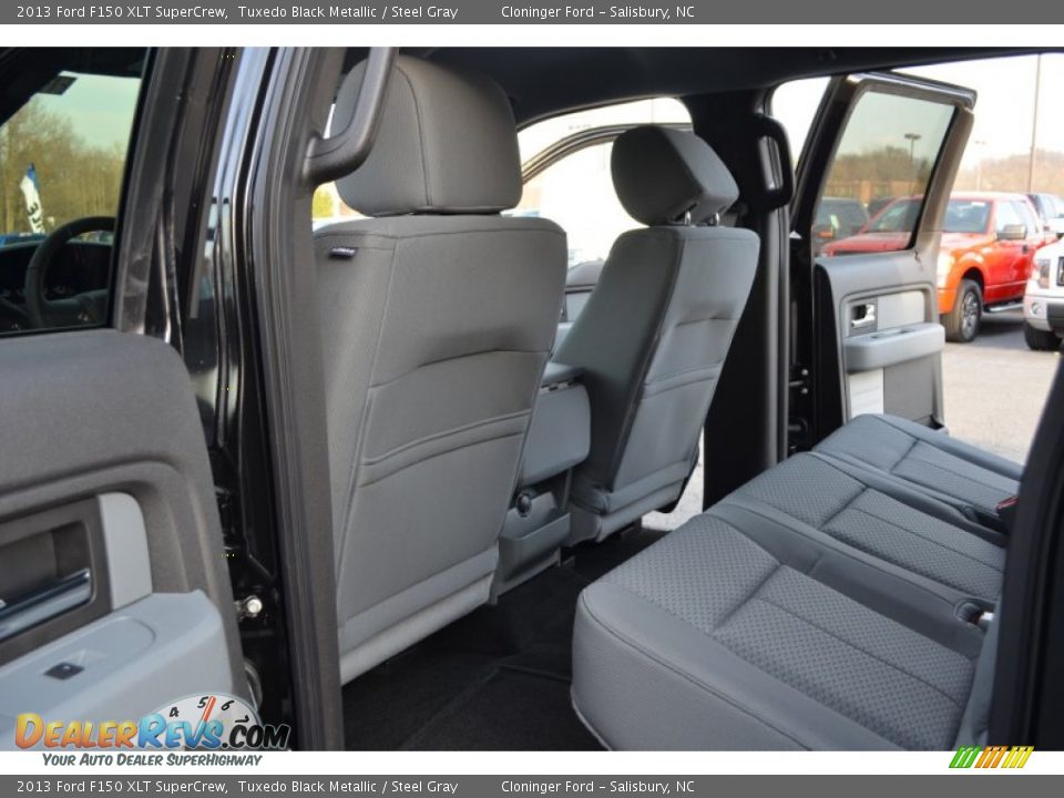 2013 Ford F150 XLT SuperCrew Tuxedo Black Metallic / Steel Gray Photo #12