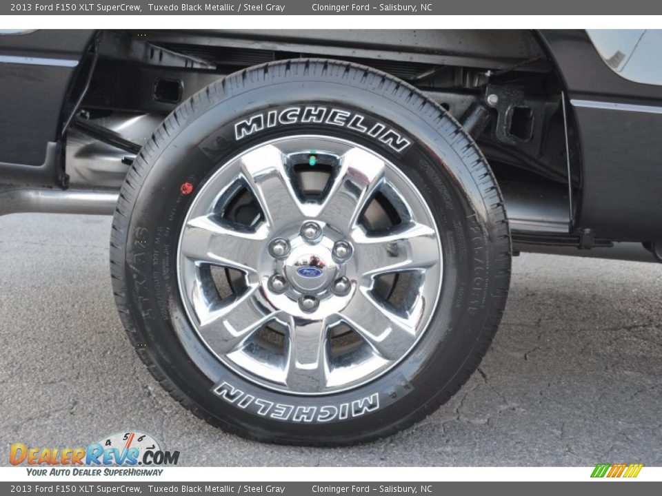2013 Ford F150 XLT SuperCrew Tuxedo Black Metallic / Steel Gray Photo #19