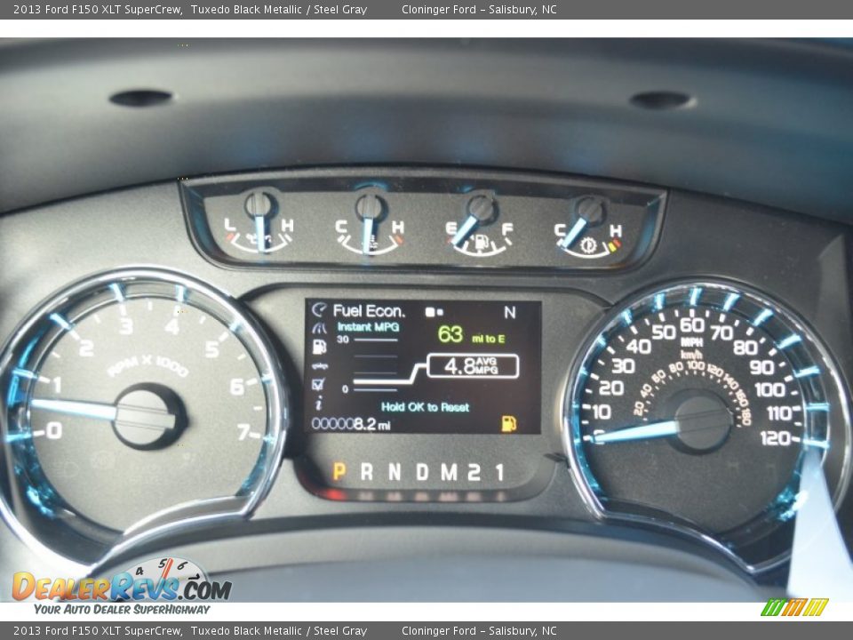2013 Ford F150 XLT SuperCrew Tuxedo Black Metallic / Steel Gray Photo #31