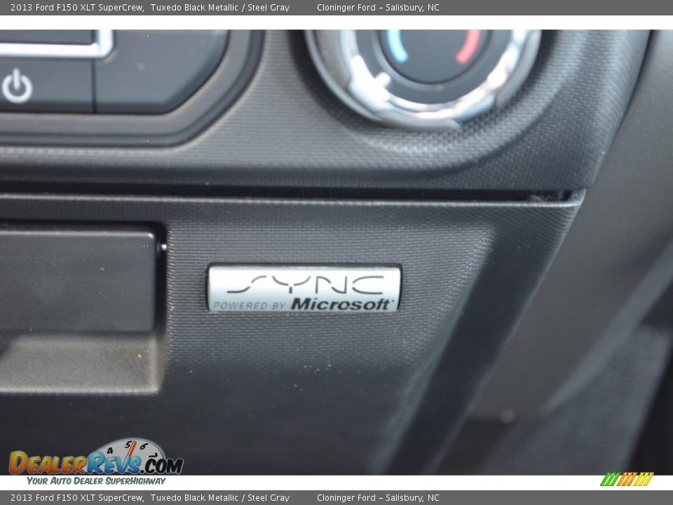 2013 Ford F150 XLT SuperCrew Tuxedo Black Metallic / Steel Gray Photo #36