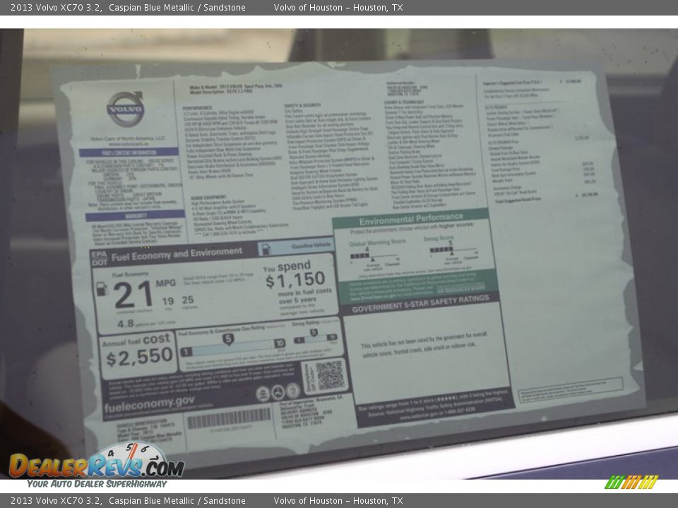 2013 Volvo XC70 3.2 Window Sticker Photo #24