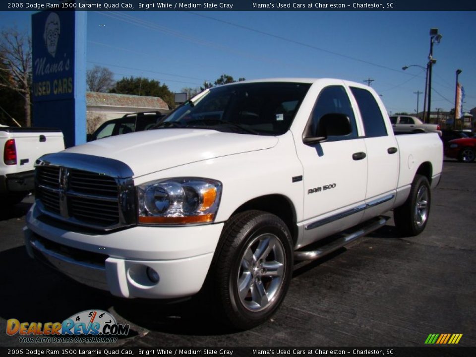 2006 Dodge Ram 1500 Laramie Quad Cab Bright White / Medium Slate Gray Photo #1