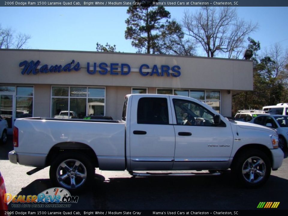 2006 Dodge Ram 1500 Laramie Quad Cab Bright White / Medium Slate Gray Photo #2