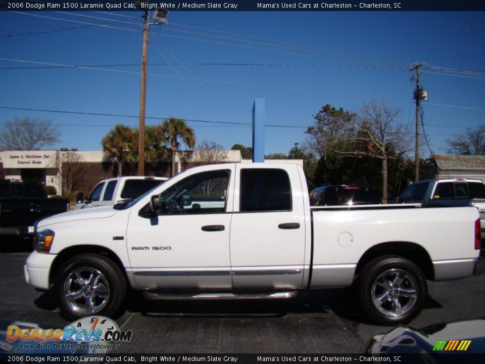 2006 Dodge Ram 1500 Laramie Quad Cab Bright White / Medium Slate Gray Photo #5