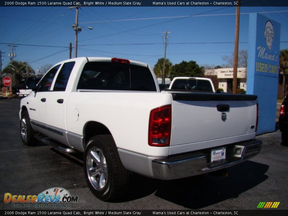 2006 Dodge Ram 1500 Laramie Quad Cab Bright White / Medium Slate Gray Photo #6