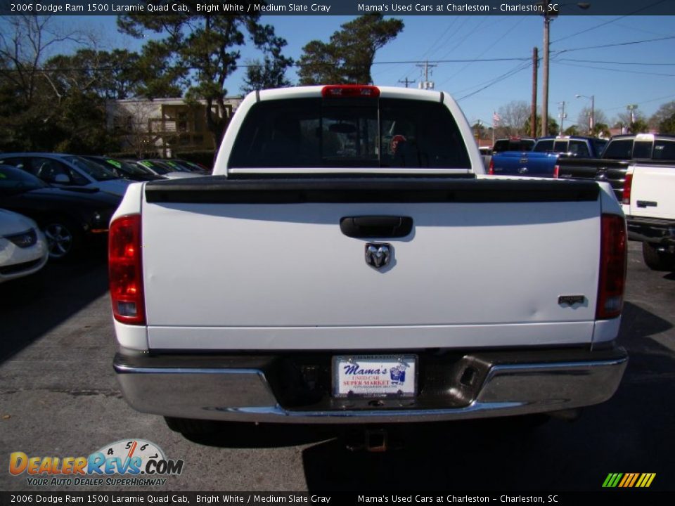 2006 Dodge Ram 1500 Laramie Quad Cab Bright White / Medium Slate Gray Photo #7