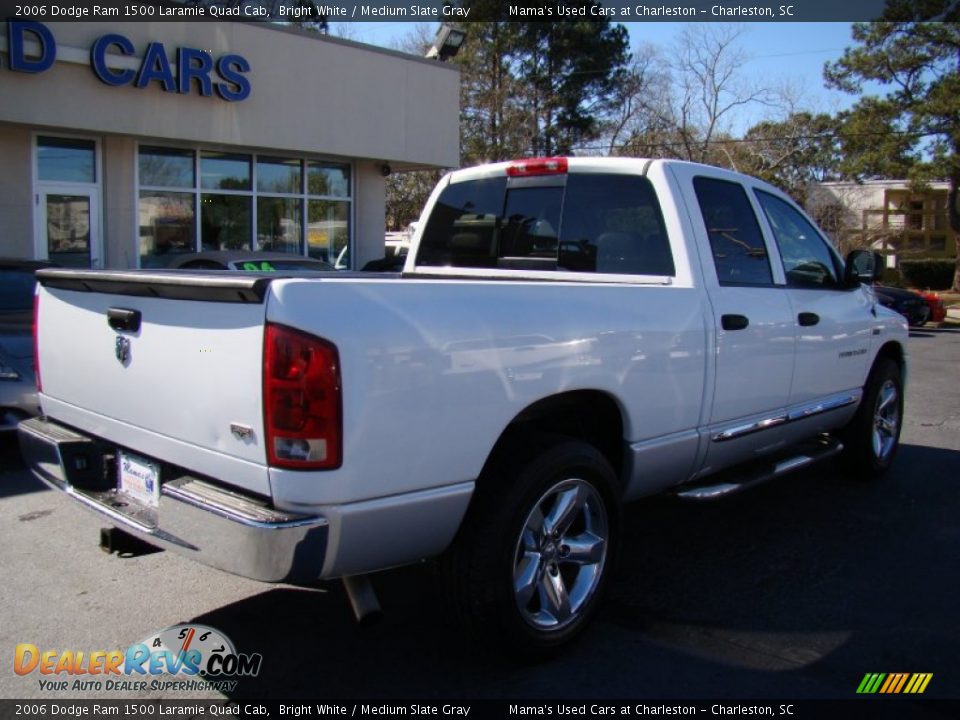 2006 Dodge Ram 1500 Laramie Quad Cab Bright White / Medium Slate Gray Photo #8