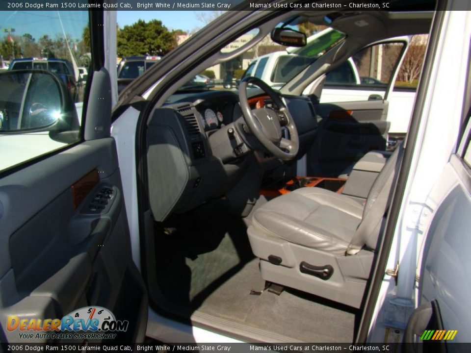2006 Dodge Ram 1500 Laramie Quad Cab Bright White / Medium Slate Gray Photo #9