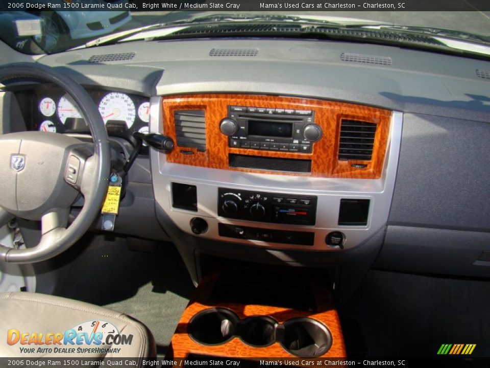 2006 Dodge Ram 1500 Laramie Quad Cab Bright White / Medium Slate Gray Photo #13
