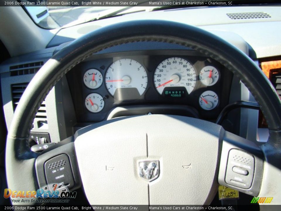 2006 Dodge Ram 1500 Laramie Quad Cab Bright White / Medium Slate Gray Photo #17
