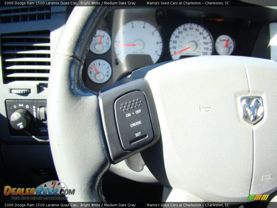 2006 Dodge Ram 1500 Laramie Quad Cab Bright White / Medium Slate Gray Photo #18