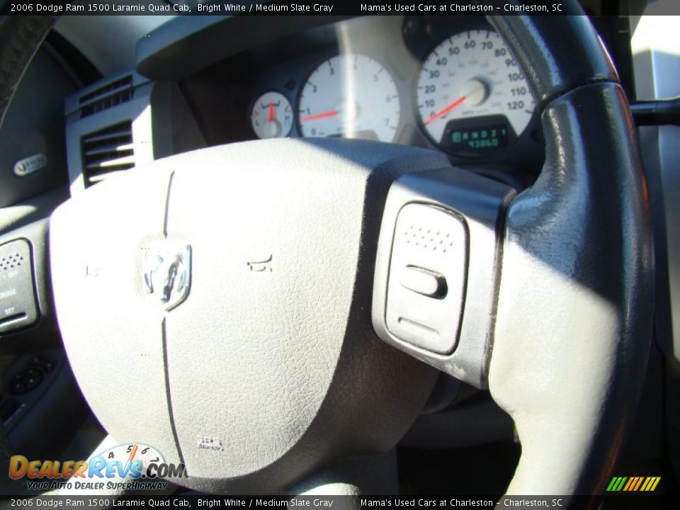 2006 Dodge Ram 1500 Laramie Quad Cab Bright White / Medium Slate Gray Photo #19