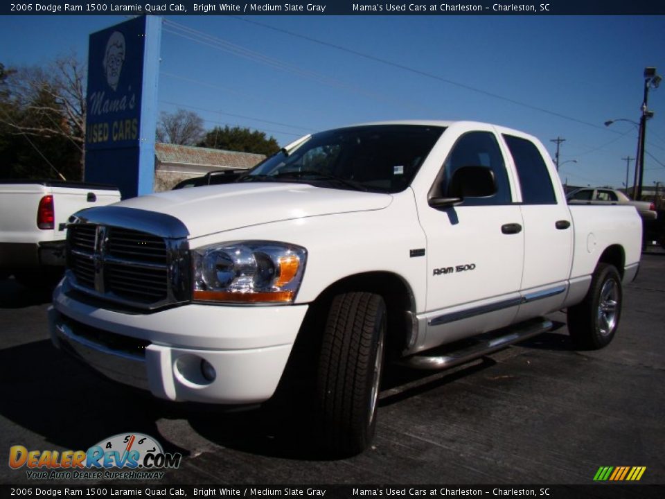 2006 Dodge Ram 1500 Laramie Quad Cab Bright White / Medium Slate Gray Photo #25