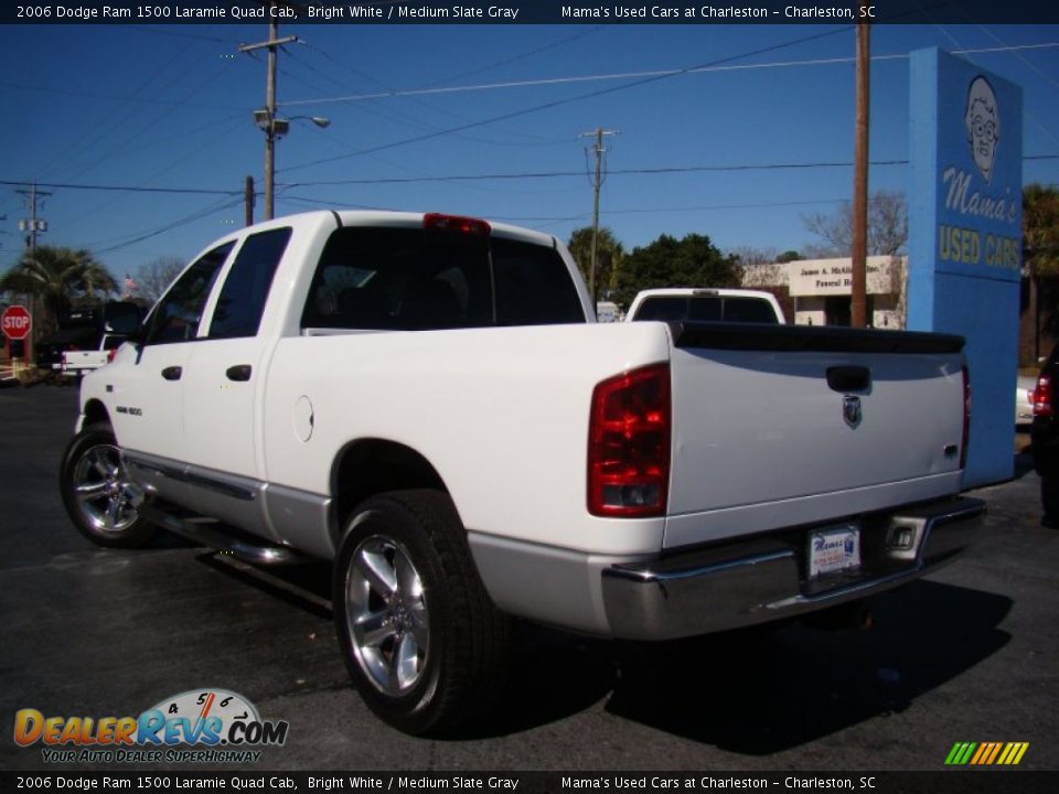 2006 Dodge Ram 1500 Laramie Quad Cab Bright White / Medium Slate Gray Photo #26