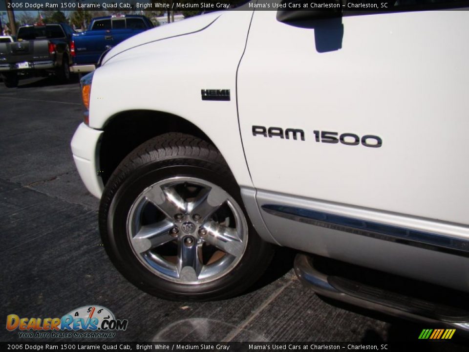 2006 Dodge Ram 1500 Laramie Quad Cab Bright White / Medium Slate Gray Photo #28
