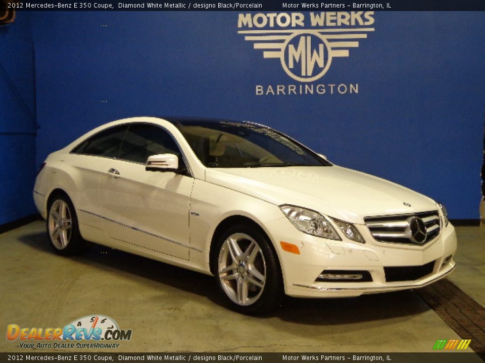 2012 Mercedes-Benz E 350 Coupe Diamond White Metallic / designo Black/Porcelain Photo #1