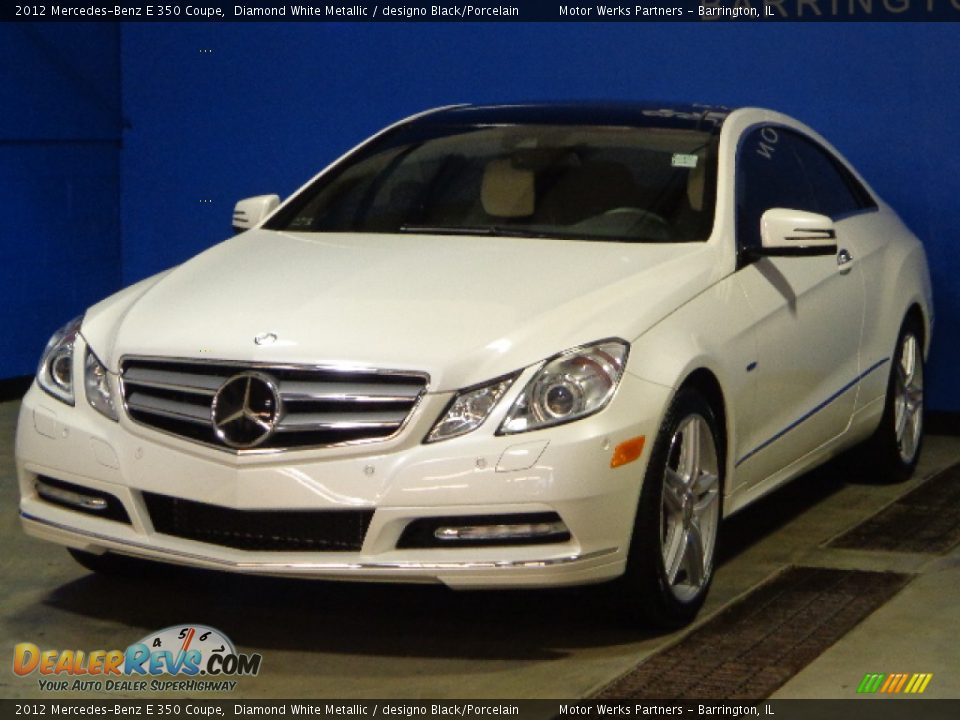 2012 Mercedes-Benz E 350 Coupe Diamond White Metallic / designo Black/Porcelain Photo #4