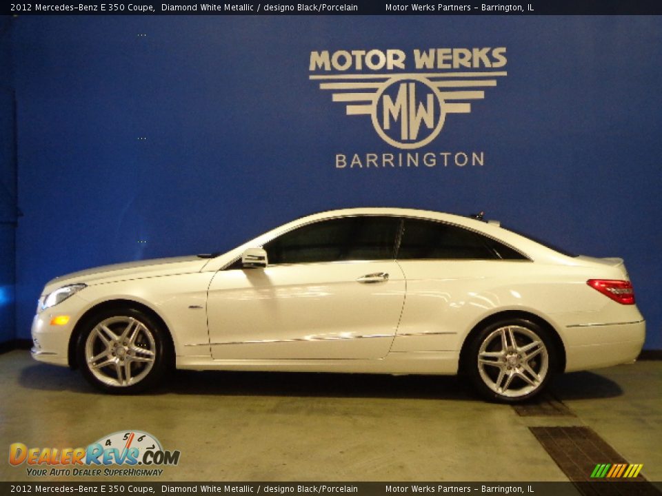 2012 Mercedes-Benz E 350 Coupe Diamond White Metallic / designo Black/Porcelain Photo #5