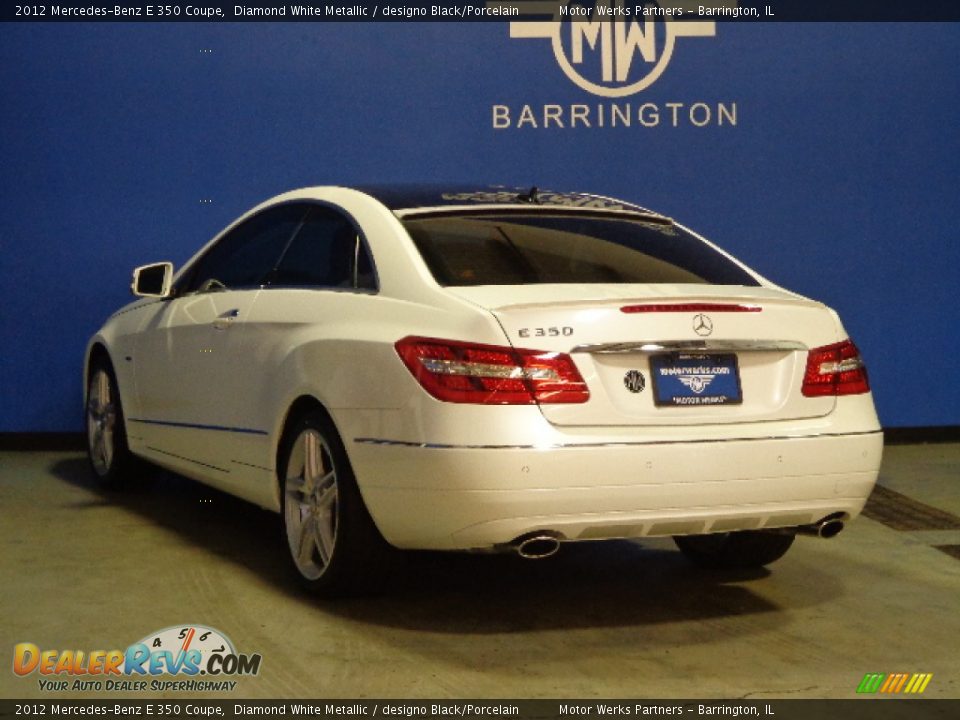 2012 Mercedes-Benz E 350 Coupe Diamond White Metallic / designo Black/Porcelain Photo #6