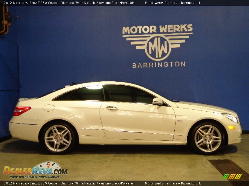 2012 Mercedes-Benz E 350 Coupe Diamond White Metallic / designo Black/Porcelain Photo #10