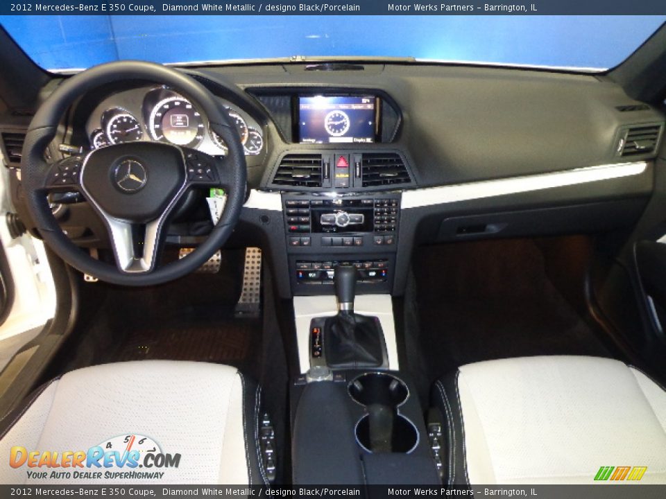 2012 Mercedes-Benz E 350 Coupe Diamond White Metallic / designo Black/Porcelain Photo #17