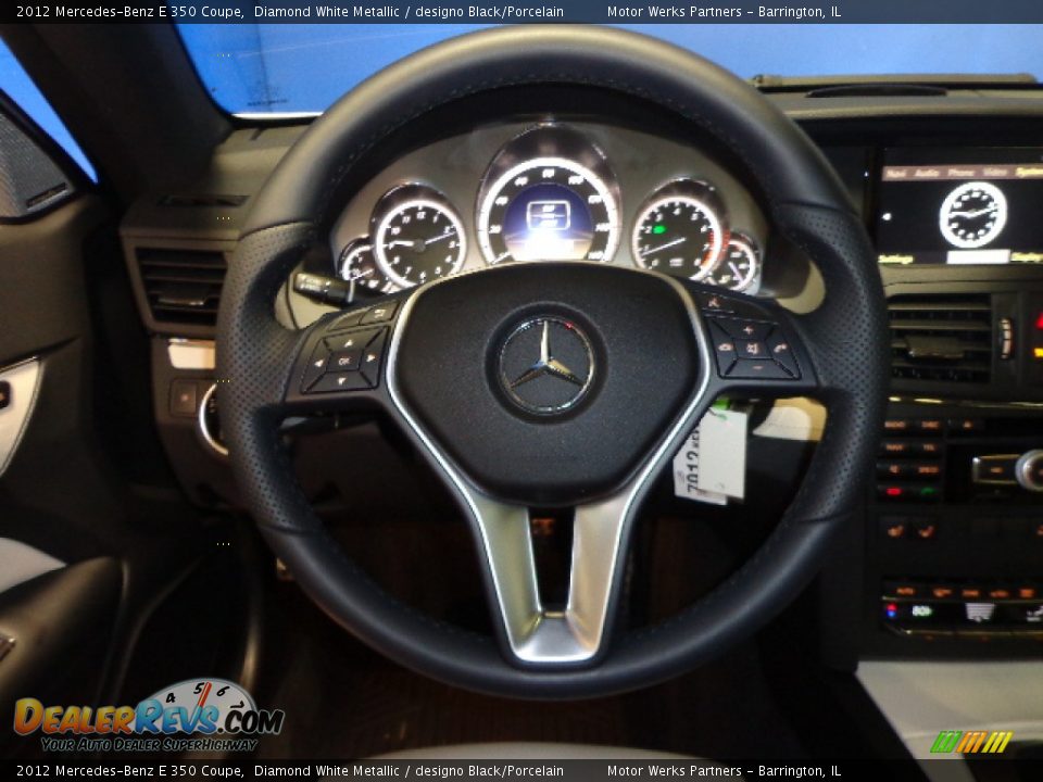 2012 Mercedes-Benz E 350 Coupe Diamond White Metallic / designo Black/Porcelain Photo #18