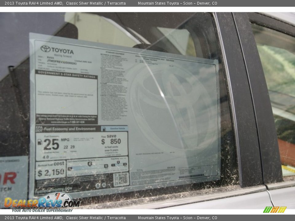 2013 Toyota RAV4 Limited AWD Classic Silver Metallic / Terracotta Photo #10