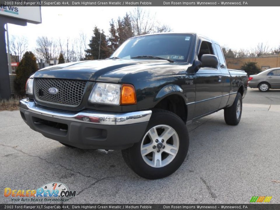 2003 Ford Ranger XLT SuperCab 4x4 Dark Highland Green Metallic / Medium Pebble Photo #1
