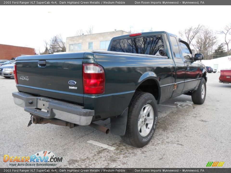 2003 Ford Ranger XLT SuperCab 4x4 Dark Highland Green Metallic / Medium Pebble Photo #5