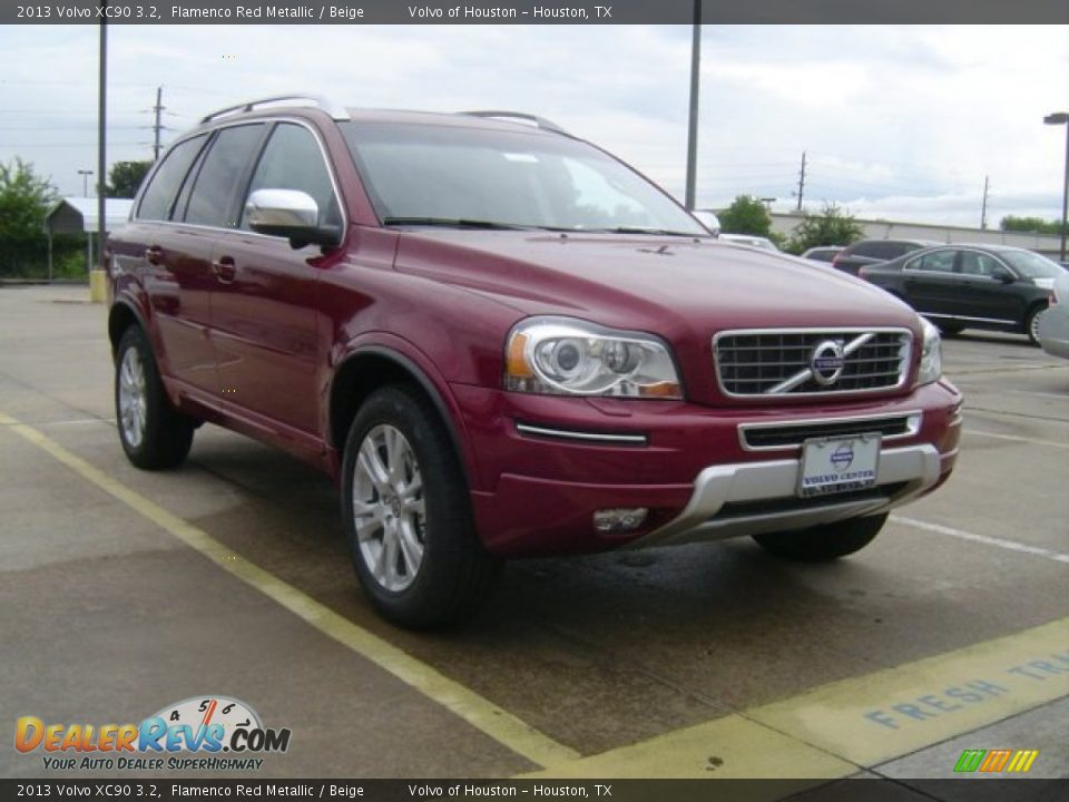 2013 Volvo XC90 3.2 Flamenco Red Metallic / Beige Photo #1
