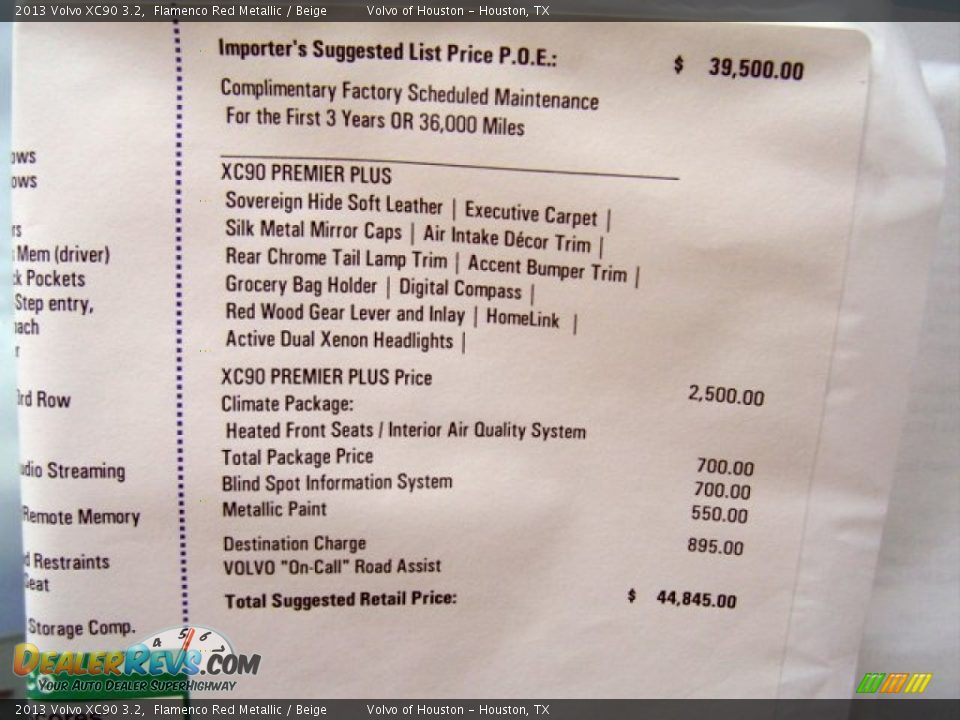 2013 Volvo XC90 3.2 Flamenco Red Metallic / Beige Photo #7