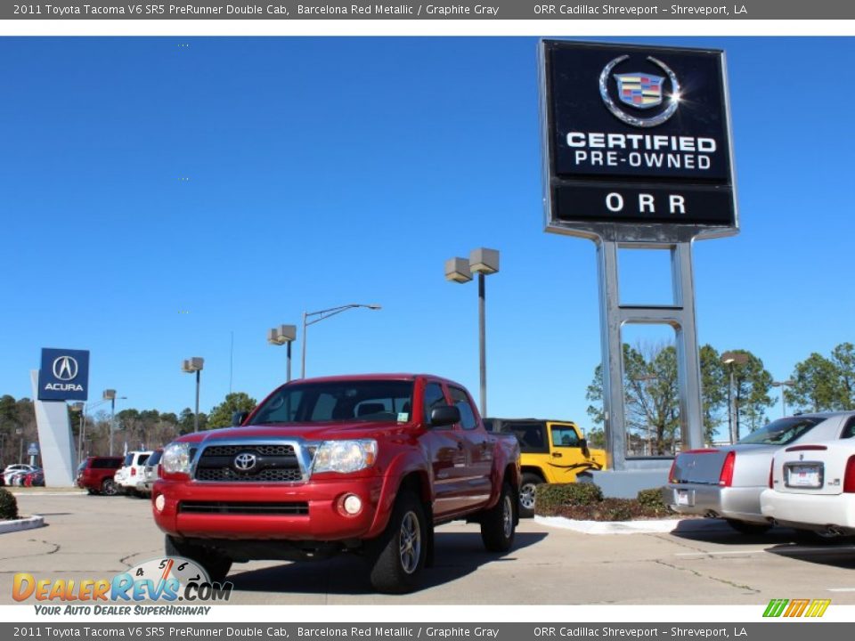 2011 Toyota Tacoma V6 SR5 PreRunner Double Cab Barcelona Red Metallic / Graphite Gray Photo #1