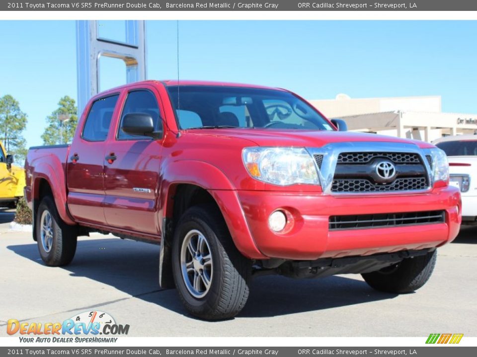 2011 Toyota Tacoma V6 SR5 PreRunner Double Cab Barcelona Red Metallic / Graphite Gray Photo #2