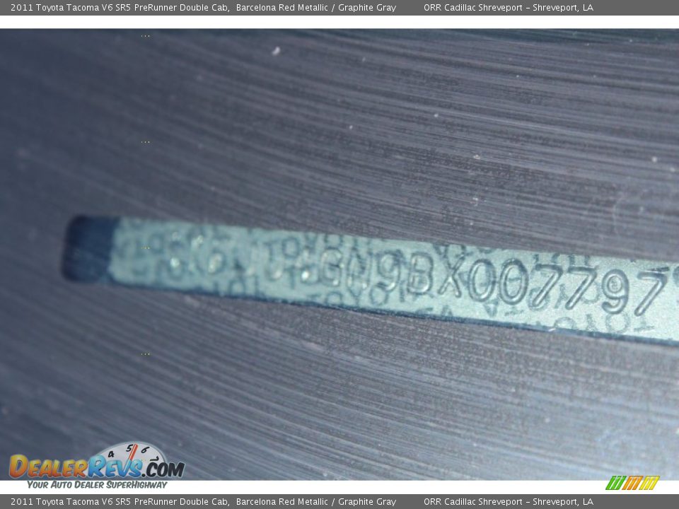 2011 Toyota Tacoma V6 SR5 PreRunner Double Cab Barcelona Red Metallic / Graphite Gray Photo #20