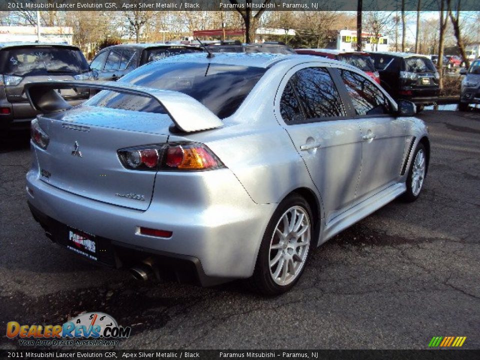 2011 Mitsubishi Lancer Evolution GSR Apex Silver Metallic / Black Photo #6