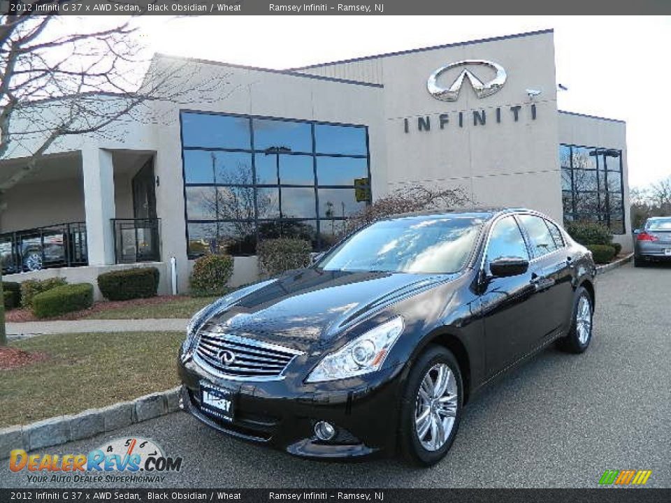 2012 Infiniti G 37 x AWD Sedan Black Obsidian / Wheat Photo #2