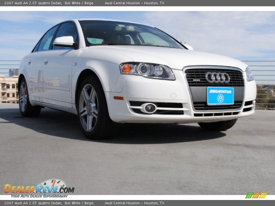 2007 Audi A4 2.0T quattro Sedan Ibis White / Beige Photo #1