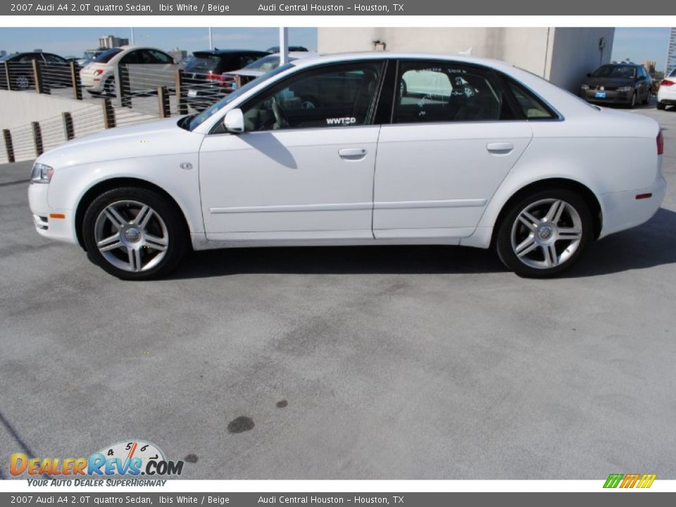 2007 Audi A4 2.0T quattro Sedan Ibis White / Beige Photo #4