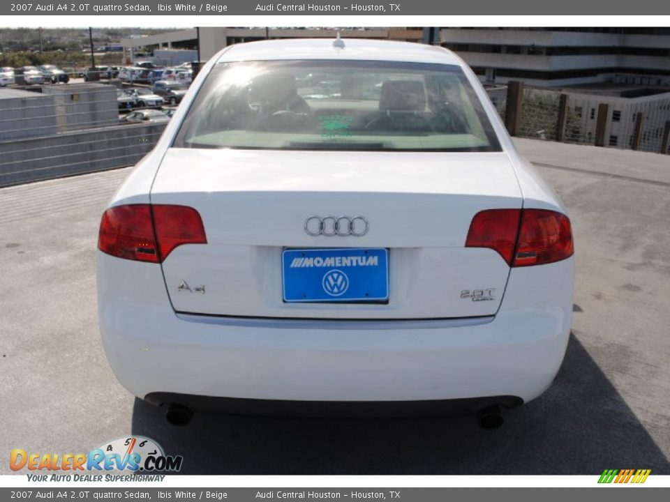 2007 Audi A4 2.0T quattro Sedan Ibis White / Beige Photo #5