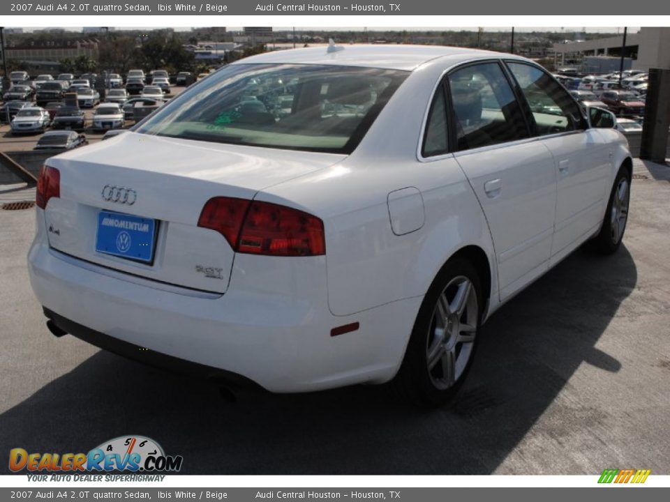 2007 Audi A4 2.0T quattro Sedan Ibis White / Beige Photo #6