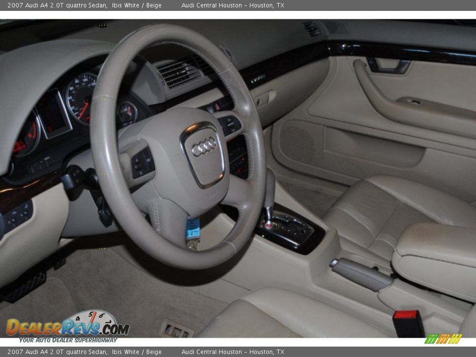 2007 Audi A4 2.0T quattro Sedan Ibis White / Beige Photo #9